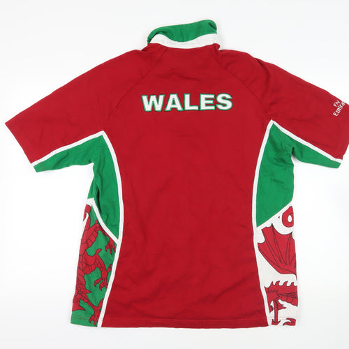 Wales Rugby Polo XL Red Graphic Sports Tee