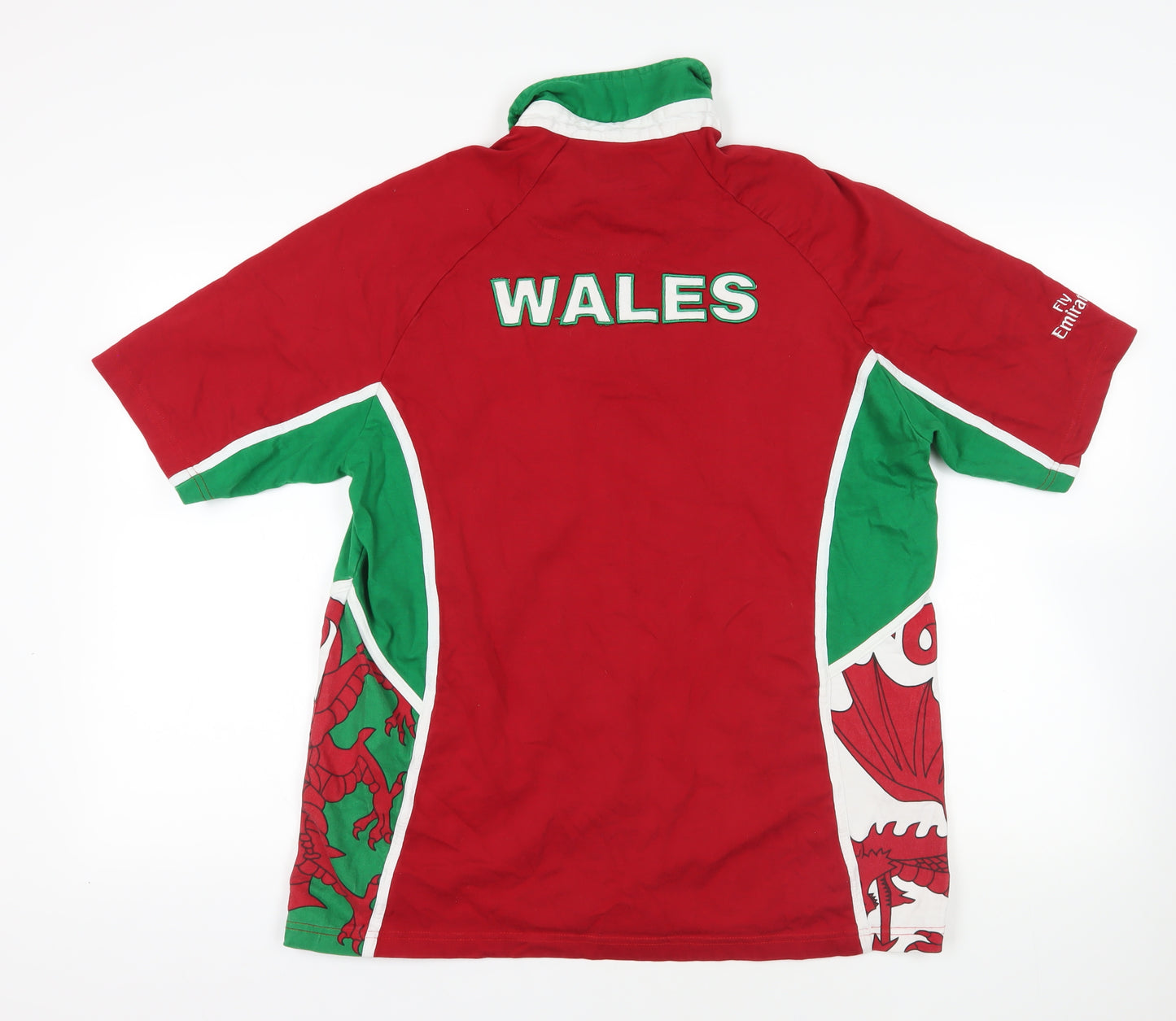 Wales Rugby Polo XL Red Graphic Sports Tee