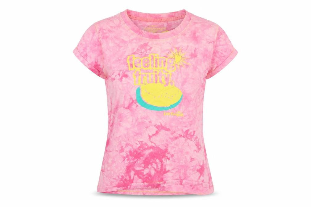 Front view of Lee Cooper Pink Tie-Dye T-Shirt, Medium, Casual Style