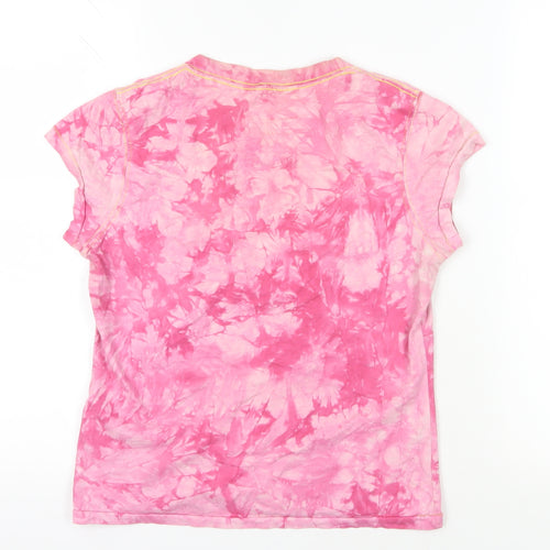 Lee Cooper Pink Tie-Dye T-Shirt, Medium, Casual Style