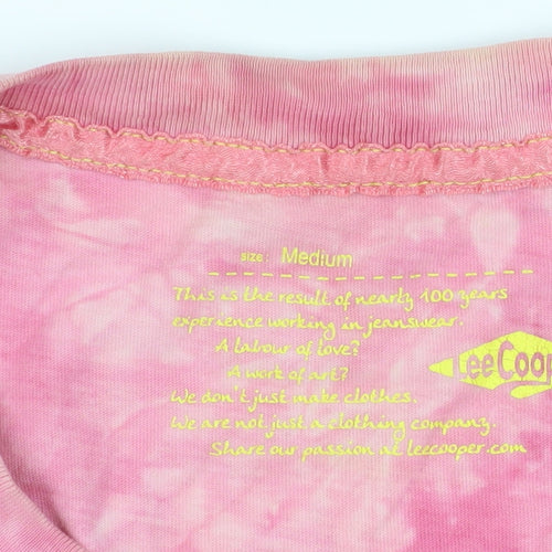 Lee Cooper Pink Tie-Dye T-Shirt, Medium, Casual Style