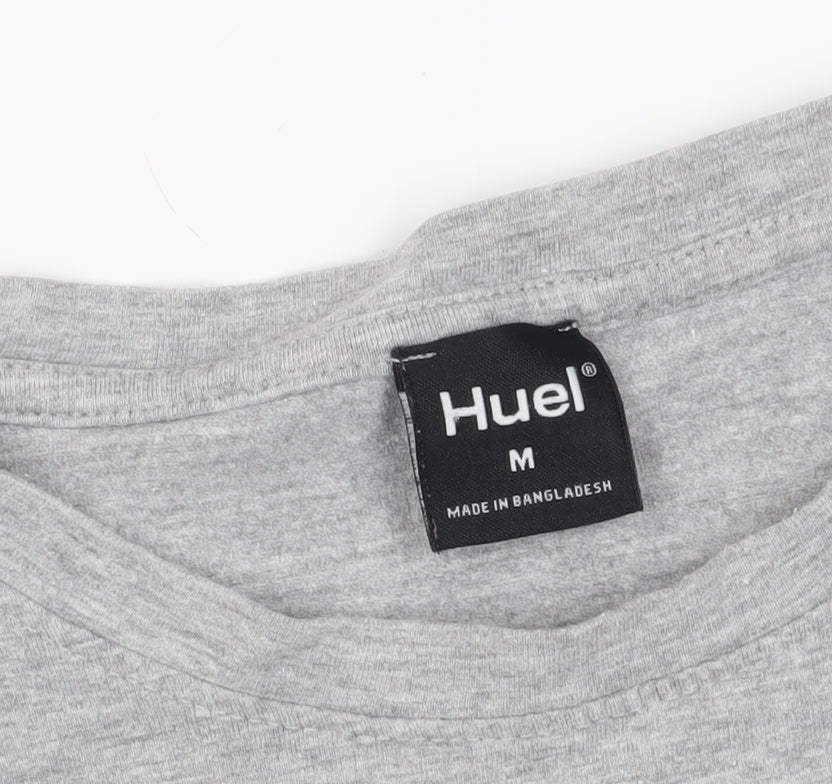 Huel Grey Crew Neck T-Shirt M - Casual & Comfortable