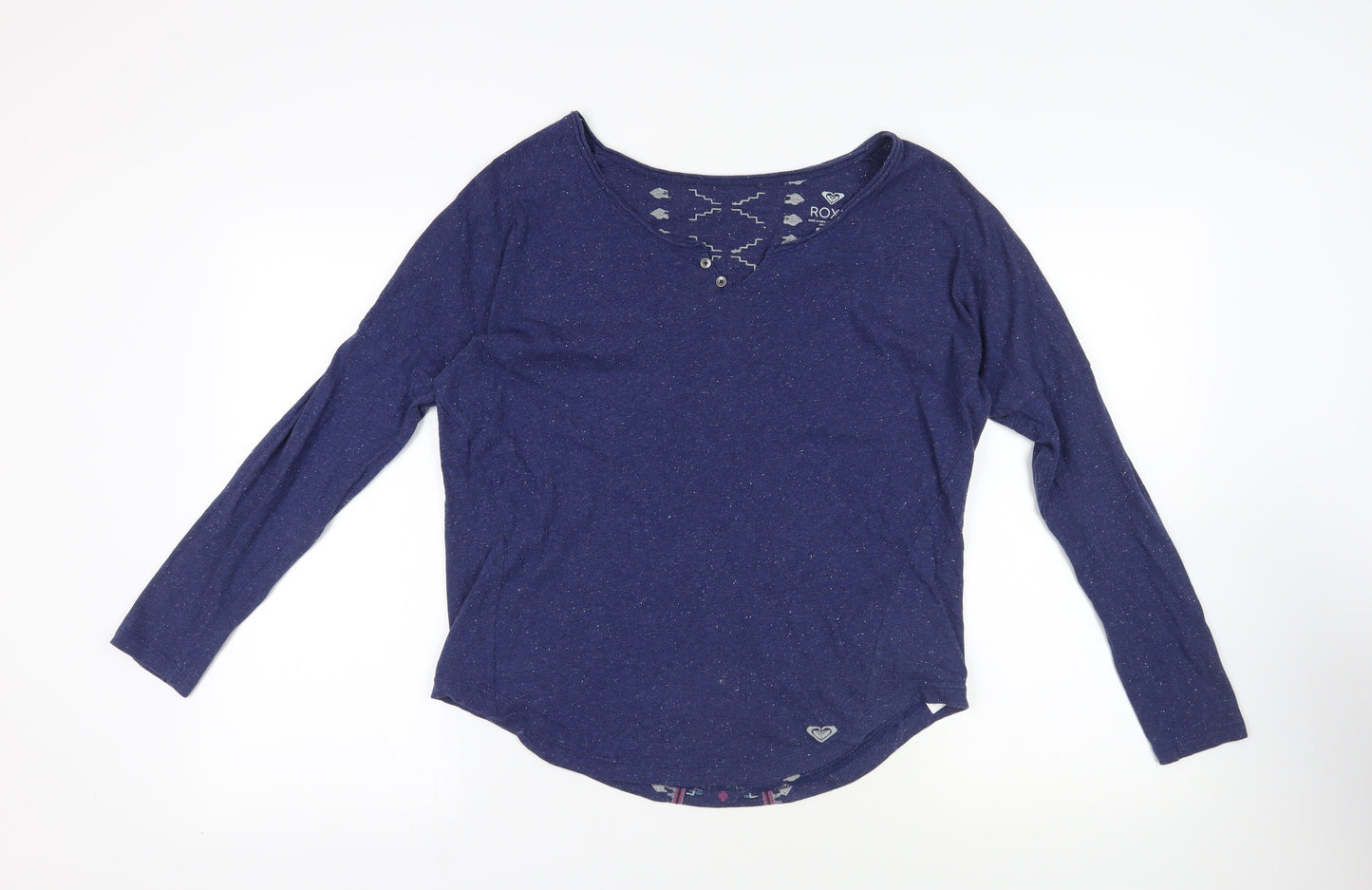 Roxy Blue M Long Sleeve V-Neck T-Shirt Women