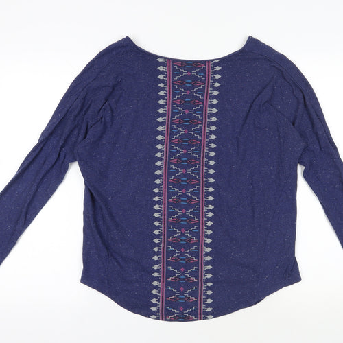Roxy Blue M Long Sleeve V-Neck T-Shirt Women