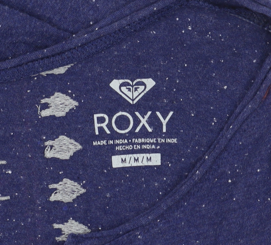 Roxy Blue M Long Sleeve V-Neck T-Shirt Women