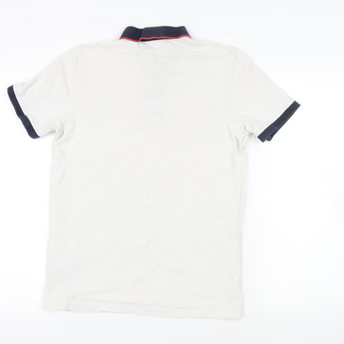 Jack & Jones White Polo Shirt M, Short Sleeve, Cotton