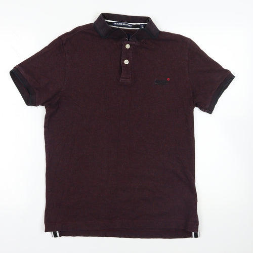 Superdry Red Polo Shirt L Short Sleeve Logo