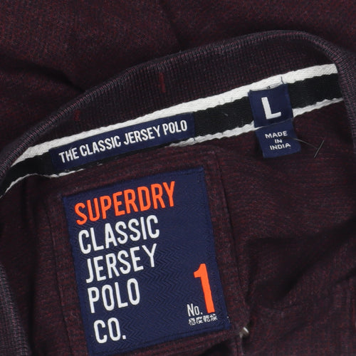 Superdry Red Polo Shirt L Short Sleeve Logo