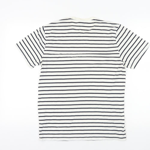 Reiss White Striped Cotton T-Shirt M