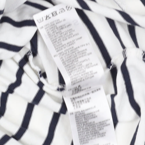 Reiss White Striped Cotton T-Shirt M