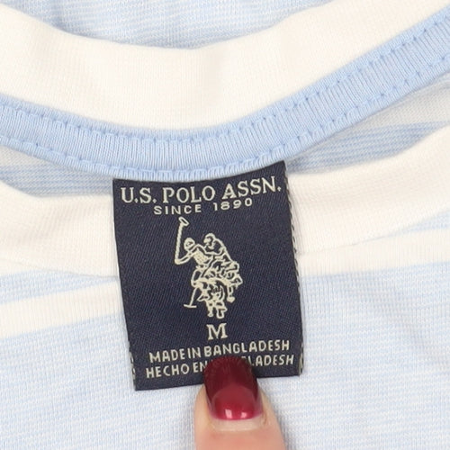 U.S. Polo Assn. Striped Blue T-Shirt, M, Short Sleeve
