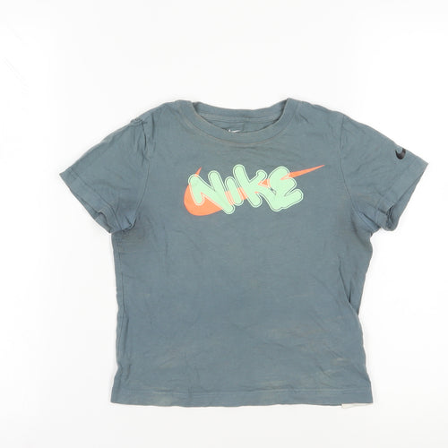 Nike Blue Graphic Print Athletic Boys T-Shirt 5-6 Years