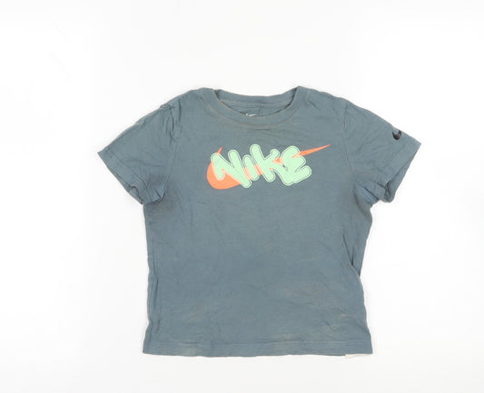 Nike Blue Graphic Print Athletic Boys T-Shirt 5-6 Years