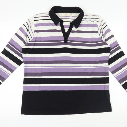 EWM Multicoloured Striped Polo Shirt L
