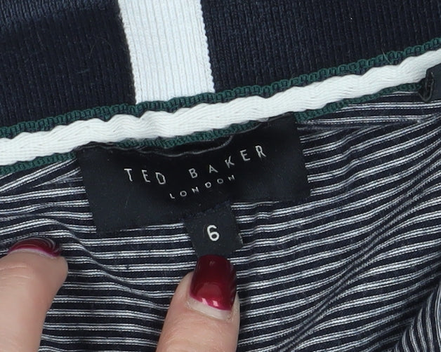 Ted Baker Black Striped Polo Shirt Men’s 2XL