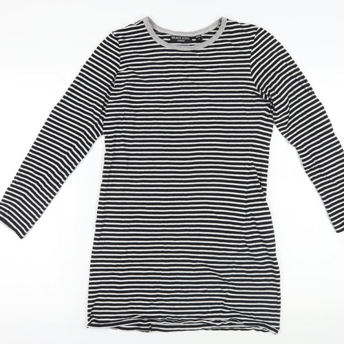 Brave Soul Striped Black T-Shirt Dress S