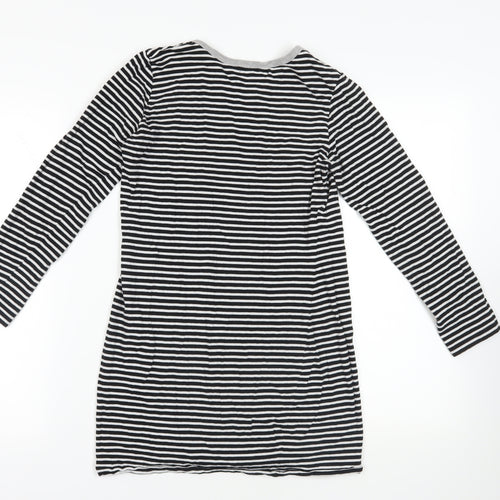 Brave Soul Striped Black T-Shirt Dress S