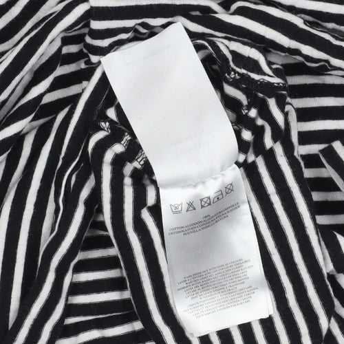 Brave Soul Striped Black T-Shirt Dress S