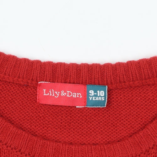 Lily & Dan Red Christmas Reindeer Jumper 9-10 Years