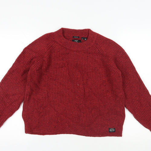 Superdry Red Chunky Knit Pullover Jumper Size 10