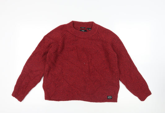 Superdry Red Chunky Knit Pullover Jumper Size 10