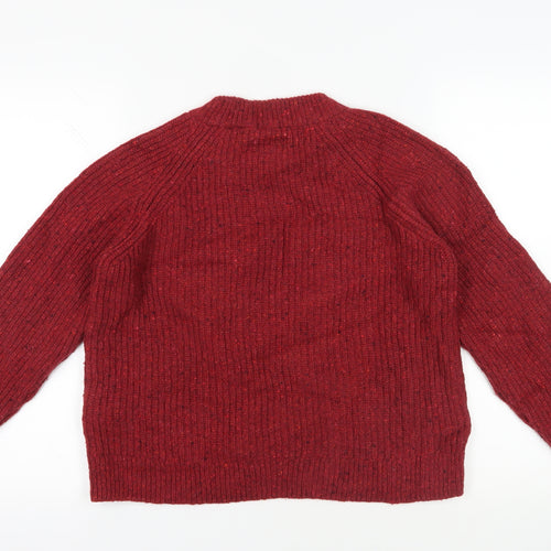 Superdry Red Chunky Knit Pullover Jumper Size 10