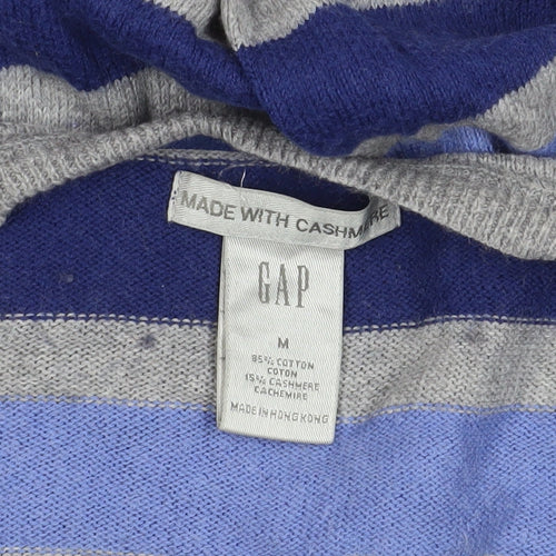 Gap Men's Blue Striped Cotton Cashmere Jumper