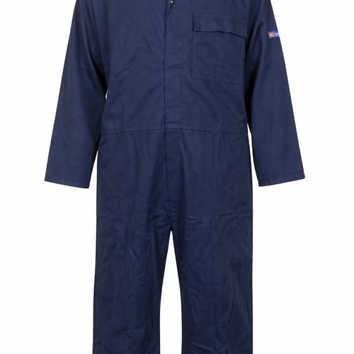 Flametex Mens Blue Cotton Carpenter Trousers Size XL L28 in Regular Snap - Full Length 64'' Coverall Workwear