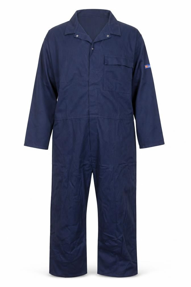 Flametex Mens Blue Cotton Carpenter Trousers Size XL L28 in Regular Snap - Full Length 64'' Coverall Workwear