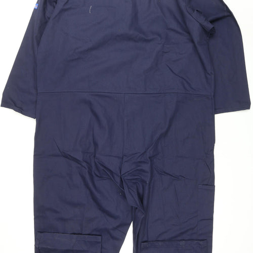 Flametex Mens Blue Cotton Carpenter Trousers Size XL L28 in Regular Snap - Full Length 64'' Coverall Workwear
