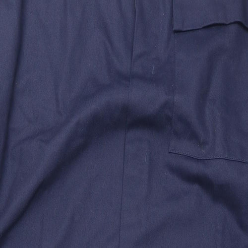 Flametex Mens Blue Cotton Carpenter Trousers Size XL L28 in Regular Snap - Full Length 64'' Coverall Workwear