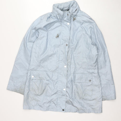 Finesse Womens Blue Rain Coat Jacket Size 14 Zip