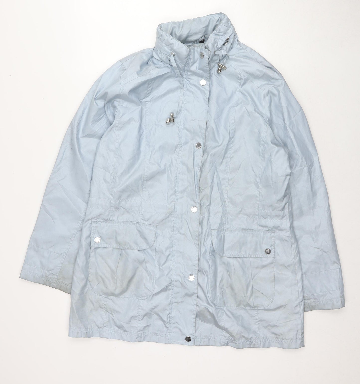 Finesse Womens Blue Rain Coat Jacket Size 14 Zip