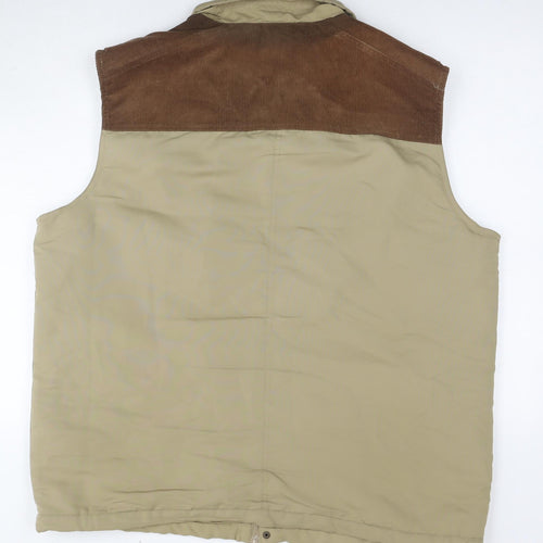 Cotton Traders Mens Brown Gilet Waistcoat Size 2XL Zip