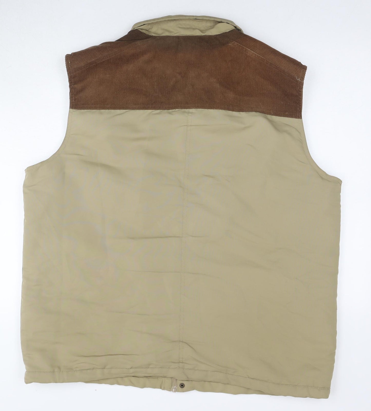 Cotton Traders Mens Brown Gilet Waistcoat Size 2XL Zip