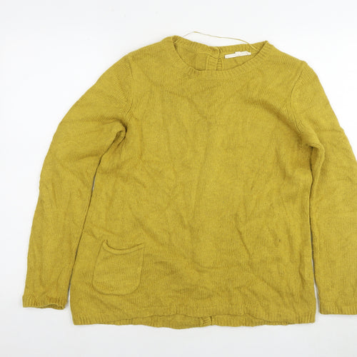 Seasalt Womens Yellow Round Neck Viscose Pullover Jumper Size 14