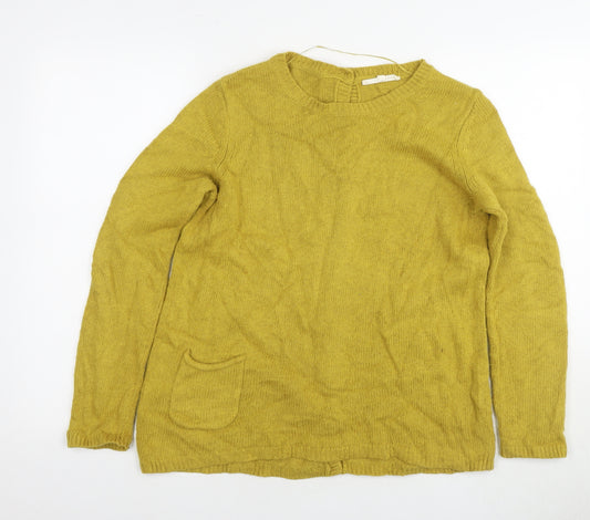 Seasalt Womens Yellow Round Neck Viscose Pullover Jumper Size 14