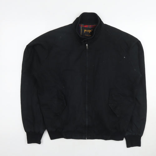 POP Mens Black Bomber Jacket Jacket Size S Zip