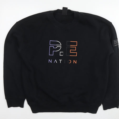 P.E Nation Womens Black Cotton Pullover Sweatshirt Size L Pullover - Logo