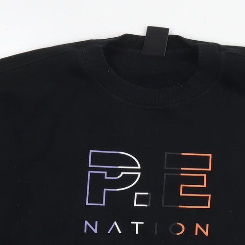 P.E Nation Womens Black Cotton Pullover Sweatshirt Size L Pullover - Logo