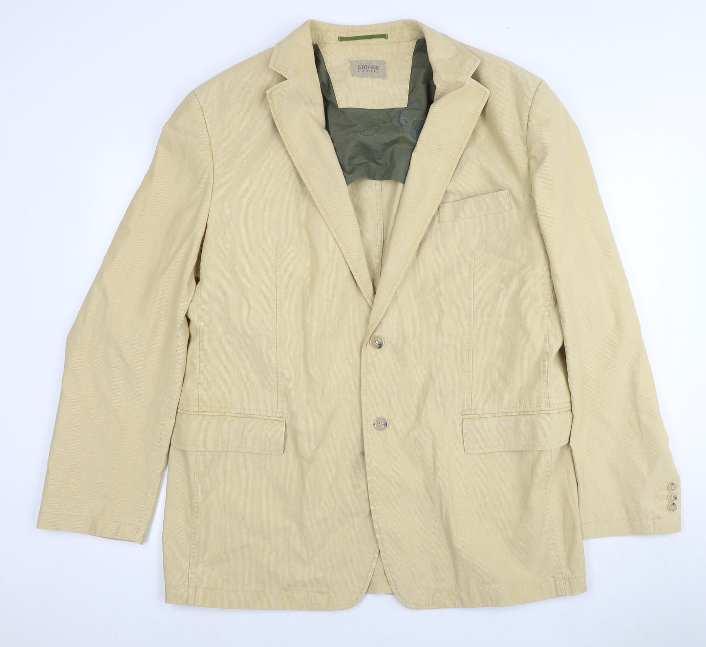STONES Mens Beige Cotton Jacket Suit Jacket Size 44 Regular