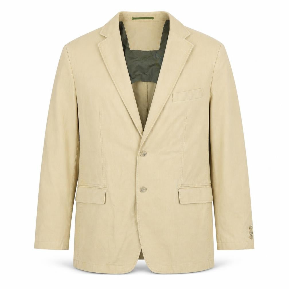 Front view of STONES men’s beige cotton jacket suit jacket, size 44, regular