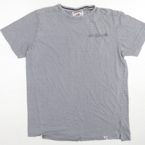 Thread & Cloth Mens Grey Cotton T-Shirt Size M Round Neck