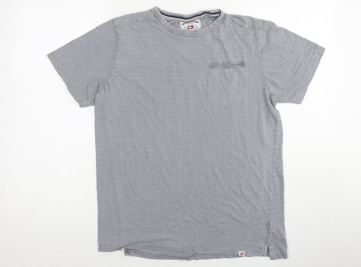 Thread & Cloth Mens Grey Cotton T-Shirt Size M Round Neck