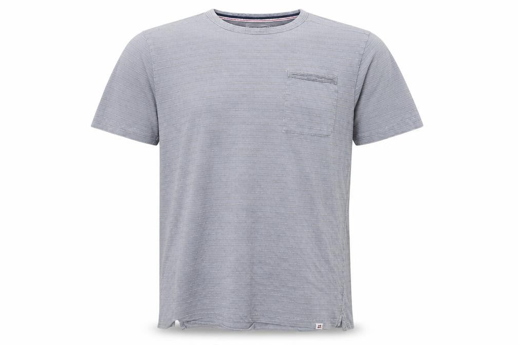 Front view of Thread & Cloth men’s grey cotton t-shirt, size M, round neck