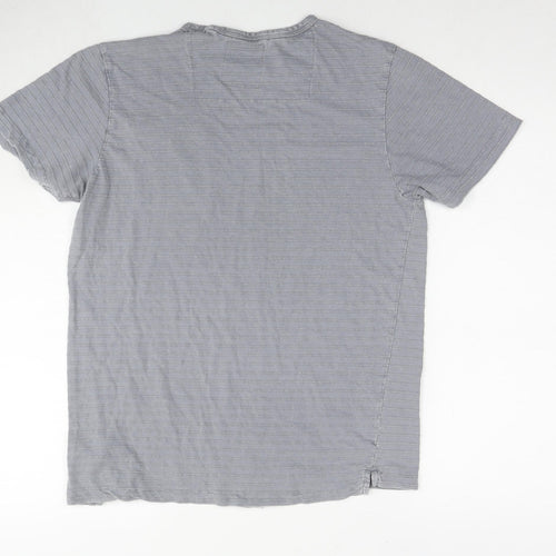 Thread & Cloth Mens Grey Cotton T-Shirt Size M Round Neck