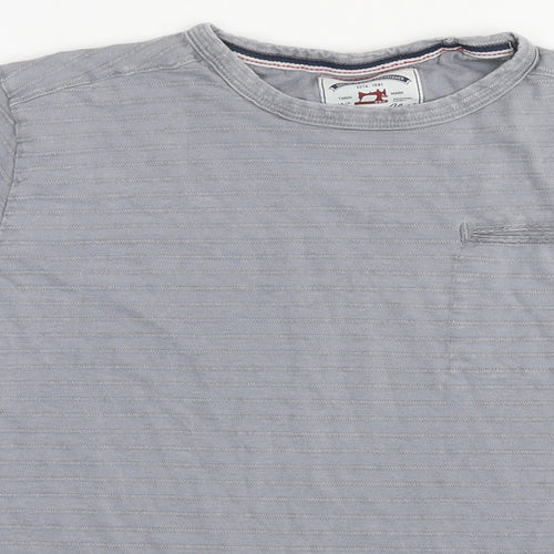 Thread & Cloth Mens Grey Cotton T-Shirt Size M Round Neck