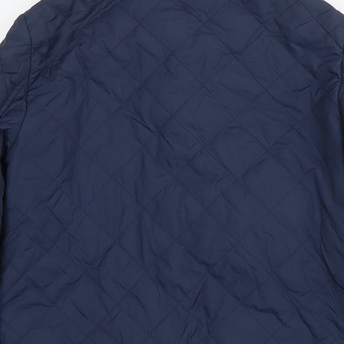 Jack Wills Womens Blue Quilted Jacket Size 10 Snap