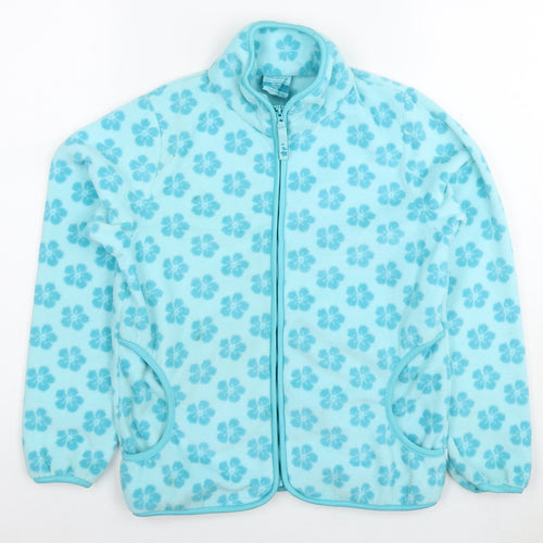 Trespass Girls Blue Floral Jacket Size 9-10 Years Zip