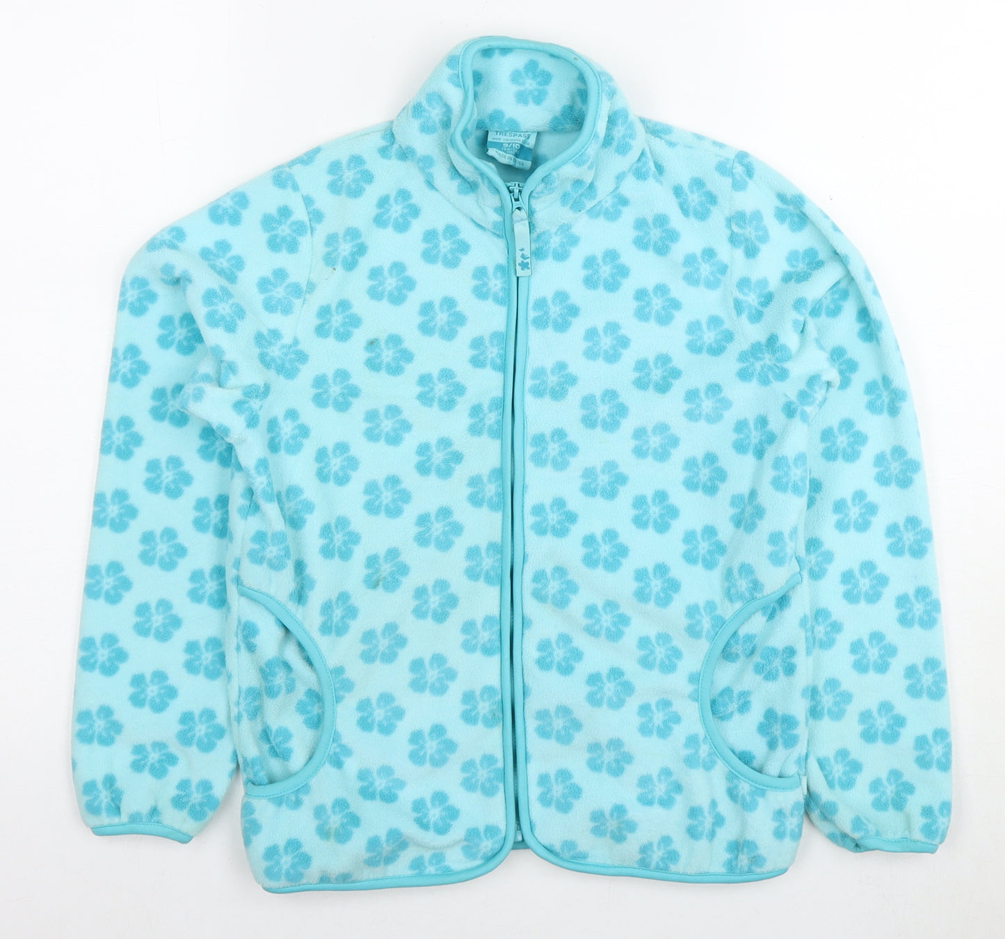 Trespass Girls Blue Floral Jacket Size 9-10 Years Zip